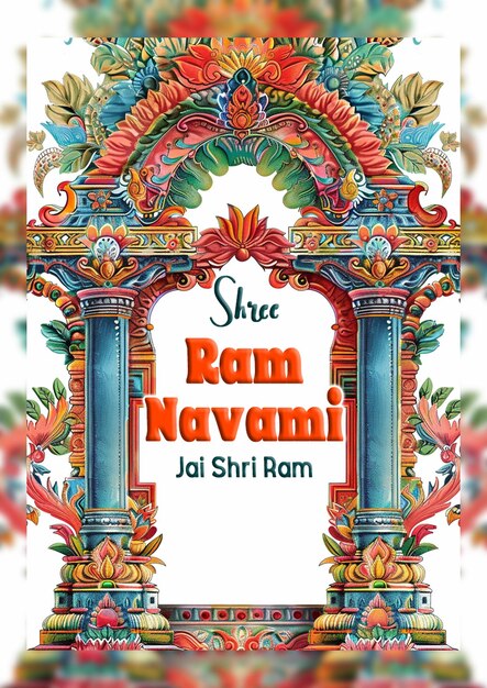 Szczęśliwy Ram Navami Kulturalny Festiwal Hinduski życzy Kartkę Uroczystości Odizolowaną Na Przezroczystym Tle