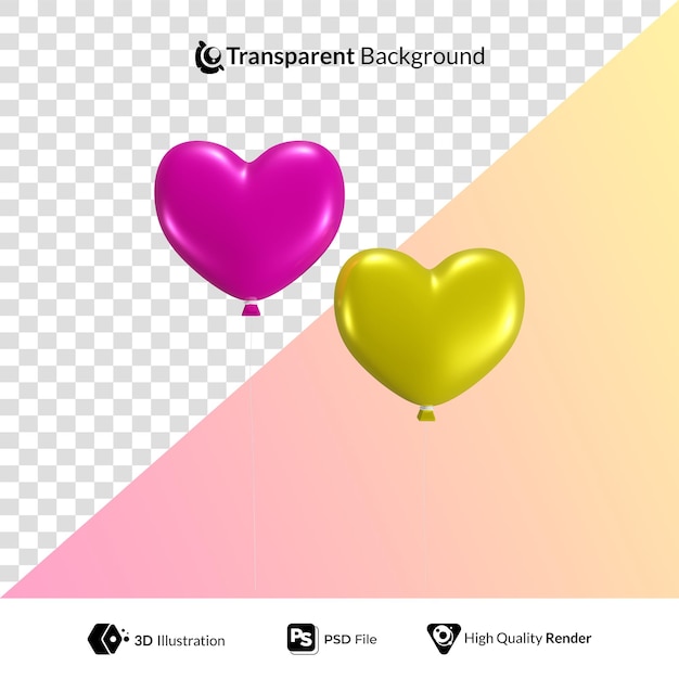 Szczęśliwych walentynek balon w kształcie serca ilustracja 3d