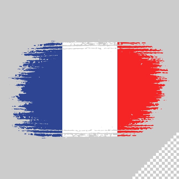 PSD szczotka flaga francji przezroczyste tło francja szczotka akwarela flaga element szablonu projektu