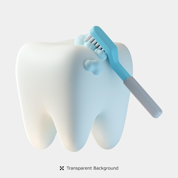 Szczotkowanie Zębów 3d Ikona Ilustracja