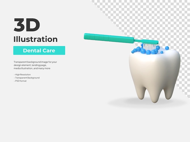 Szczotkowanie zębów ikona stomatologiczna ilustracja 3d