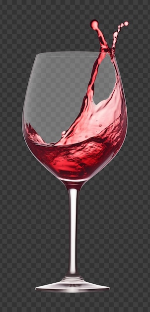 PSD szklana plamka wina na przezroczystym tle