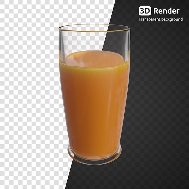 Szklanka soku pomarańczowego na białym tle
