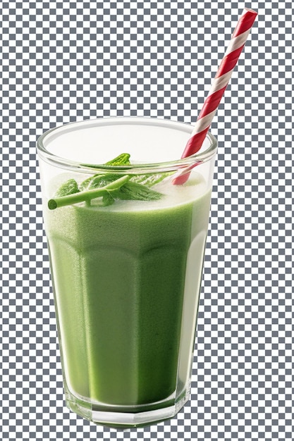 PSD szklanka zielonego smoothie z słomką