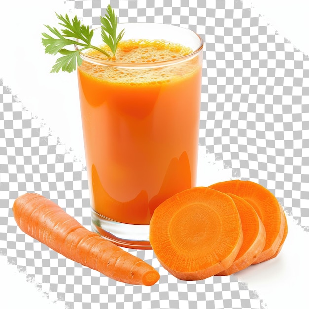 PSD szklankę soku z marchewki i marchewki