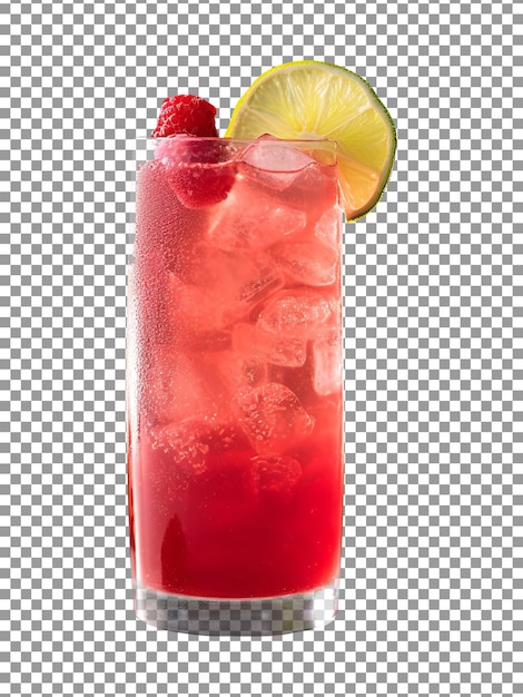 Szkło mojito z malinowym cytrynem izolowane na przezroczystym tle
