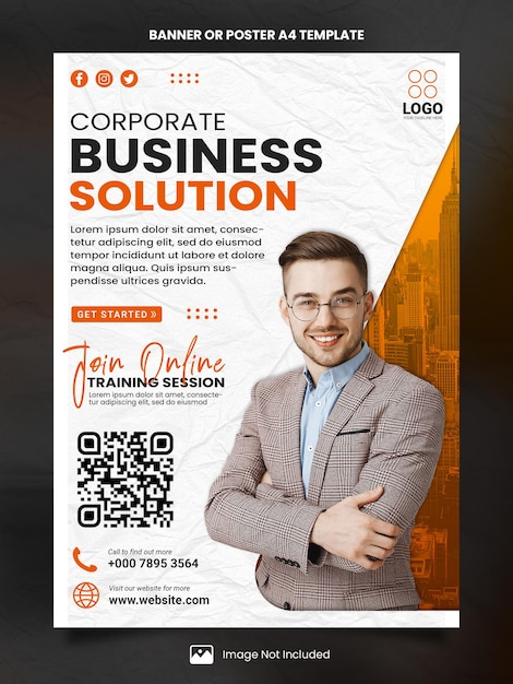 Szkolenie Online Business Solution Plakat A4 Lub Szablon Transparentu