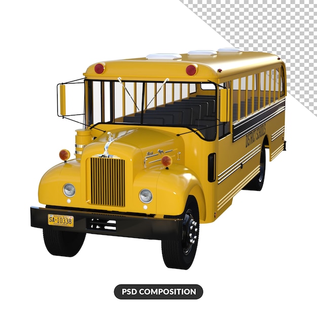 Szkolny autobus 3d render