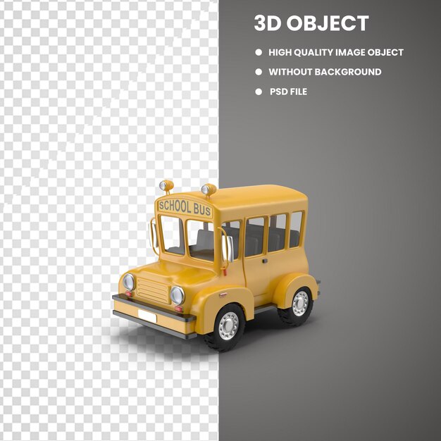 PSD szkolny autobus 3d render