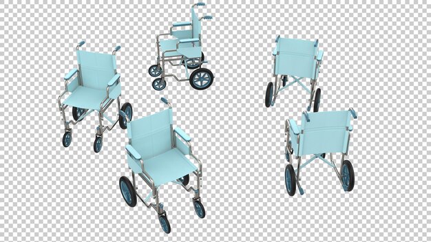 Szpitalny Wózek Inwalidzki Na Przezroczystym Tle Ilustracja Renderowania 3d