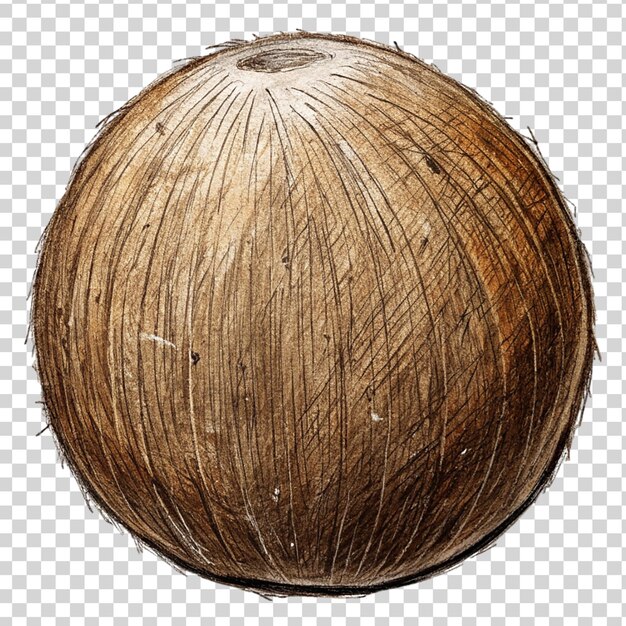 PSD sztuka kokosowa izolowana na przezroczystym tle