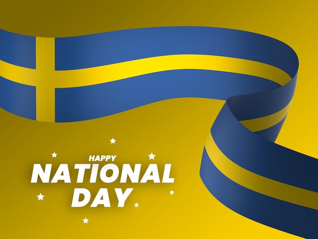 Szwecja Element Projektu Flagi Narodowy Dzień Niepodległości Baner Wstążka Psd