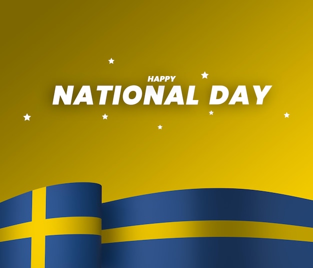 PSD szwecja element projektu flagi narodowy dzień niepodległości baner wstążka psd