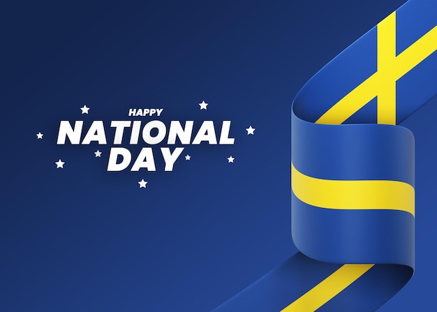 PSD szwecja flaga projekt narodowy dzień niepodległości transparent edytowalny tekst i tło