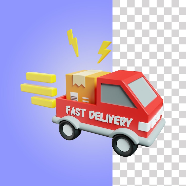 PSD szybka dostawa ikony 3d