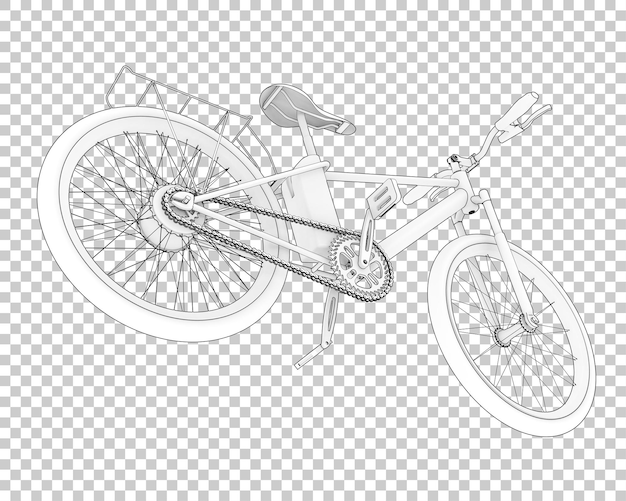 PSD szybki rower na przezroczystym tle ilustracja renderowania 3d