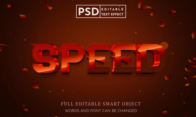 PSD szybkość efektu stylu tekstu 3d psd z tłem premium