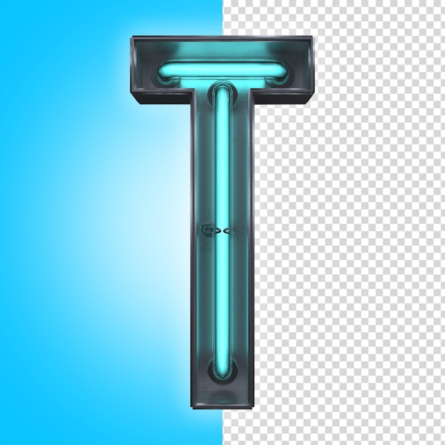 T 3d neon letter