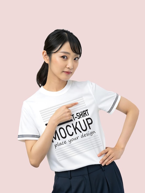 T-shirt bewerkbare mockup voor vrouwen
