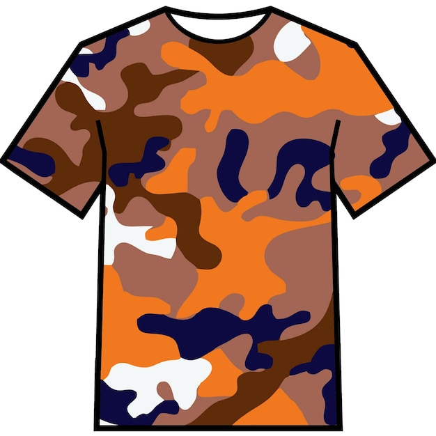 T shirt design with pattern camouflage