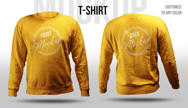 PSD t-shirt front and back view mockup