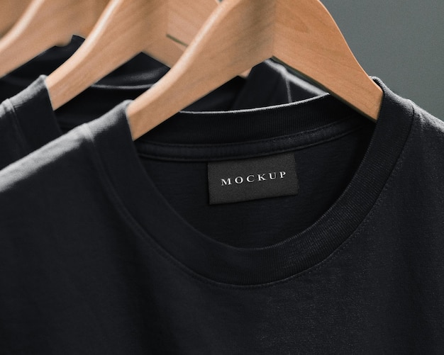 PSD t shirt label mockup with editable color