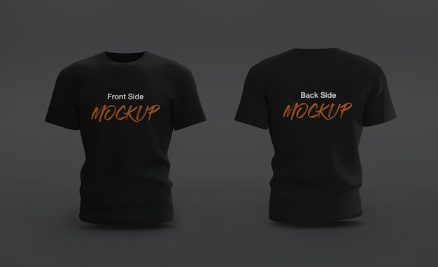 T-shirt met voor- en achteraanzicht mockup ontwerp geïsoleerd render