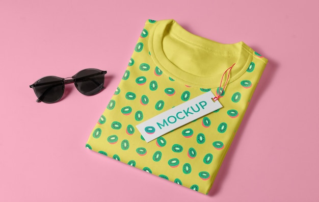 T-shirt mock-up with tag