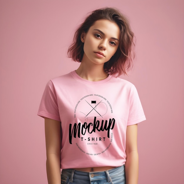 T-shirt mockup design psd per il marchio di abbigliamento