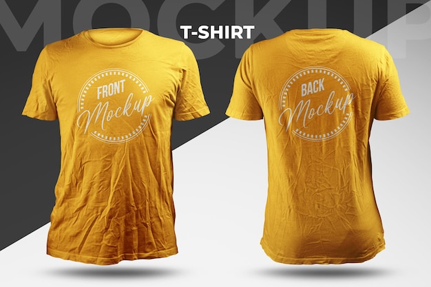 PSD t-shirt mockup front and back view