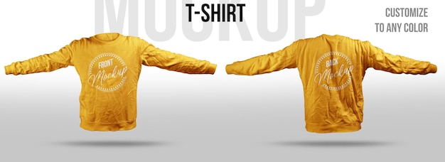 Tシャツのモックアップの前面と背面