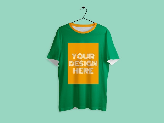 PSD t-shirt mockup met hanger