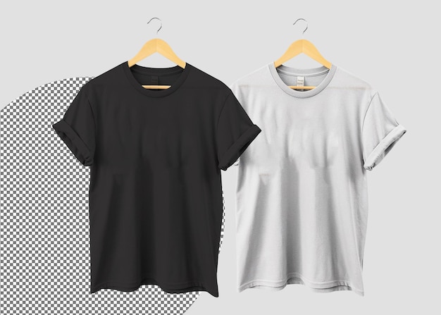 T-shirt mockup met witte en doorzichtige achtergrond
