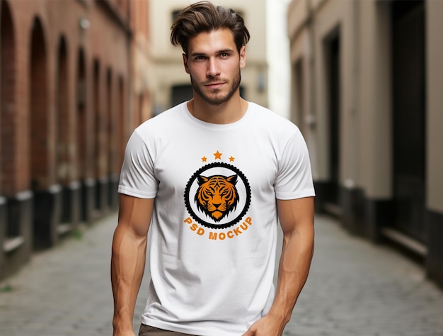 T-shirt mockup ontwerp psd-sjabloon