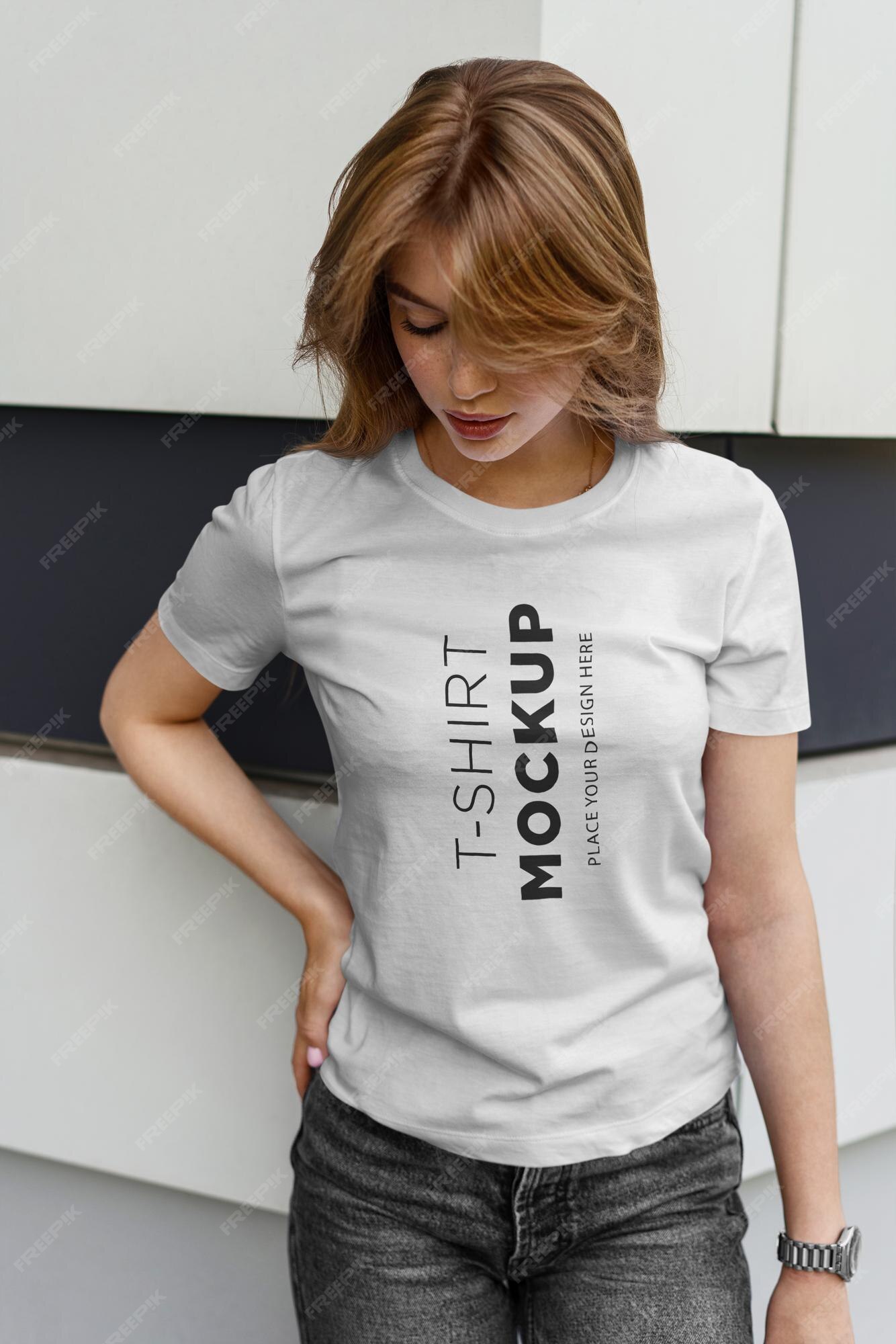 ejendom Decode Bevise Woman Tshirt Mockup - Free Vectors & PSDs to Download