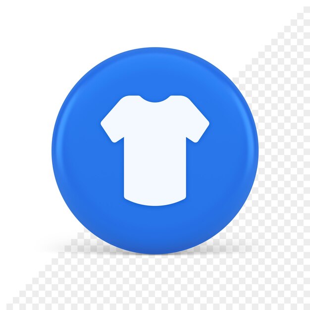 PSD t shirt online shopping button internet order purchasing 3d realistic icon