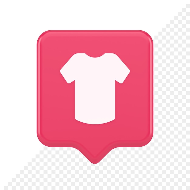 PSD t shirt online shopping button internet order purchasing 3d realistic speech bubble icon