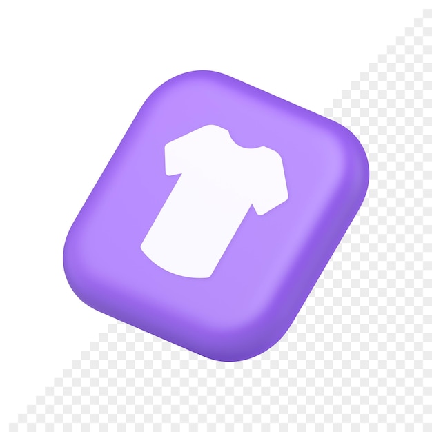 T shirt online shopping button internet order purchasing symbol application website icon 3d rendering