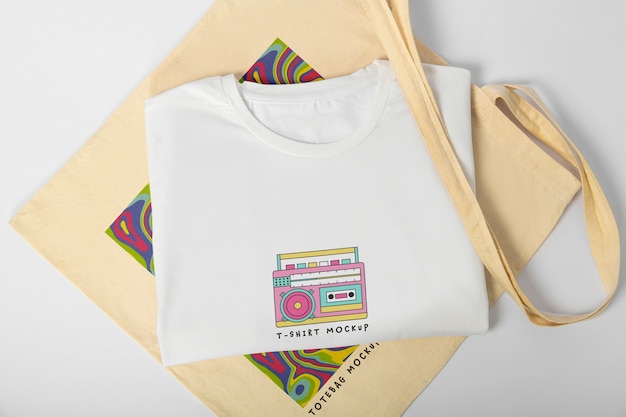 T shirt and tote bag mockup
