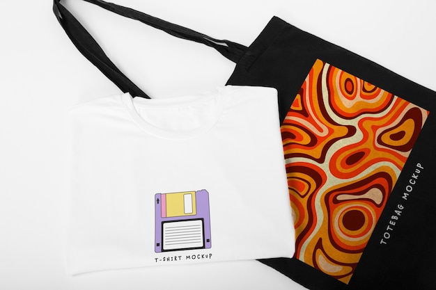 PSD t shirt and tote bag mockup