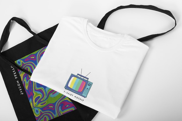 T shirt and tote bag mockup