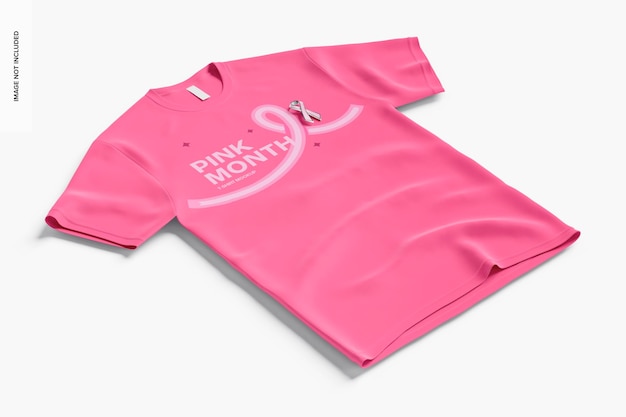 T-shirt voor roze maandmodel, linkerweergave