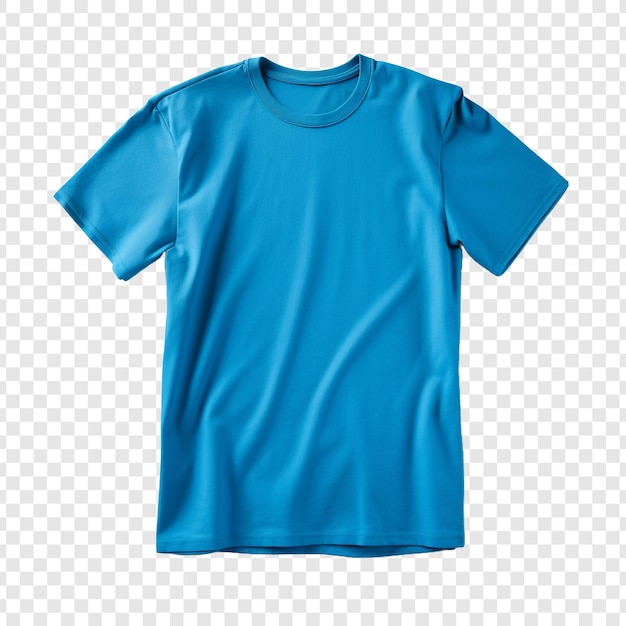 PSD t shirt with blue color isolated on transparent background