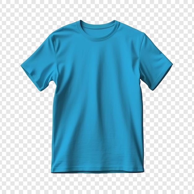 PSD t shirt with blue color isolated on transparent background