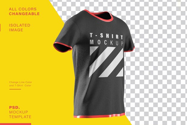 T Shirt with short sleeve fully editable mockup template Front view Smart Object Psd templatexA