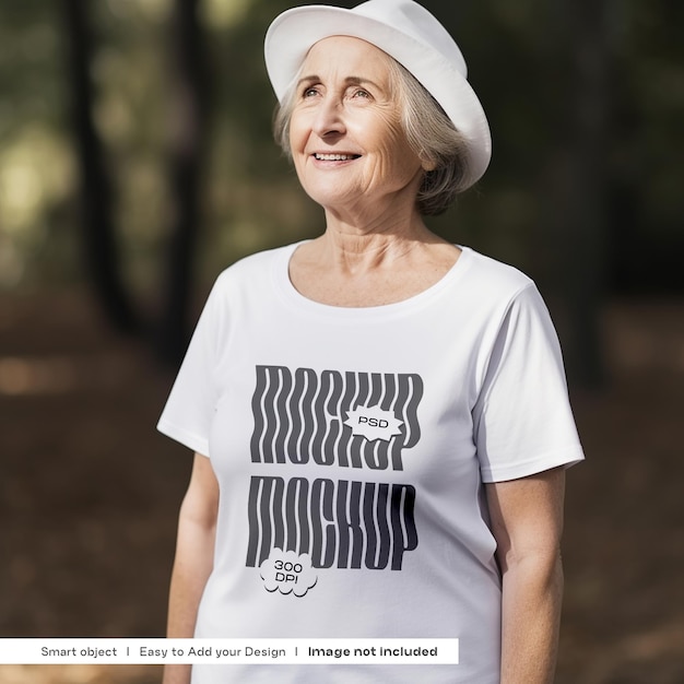 T-shirtmodel voor oude vrouwen