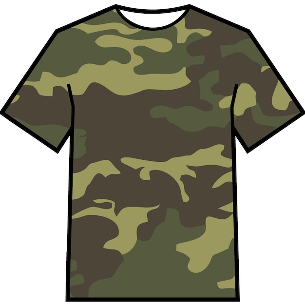 T-shirtontwerp met camouflagepatroon
