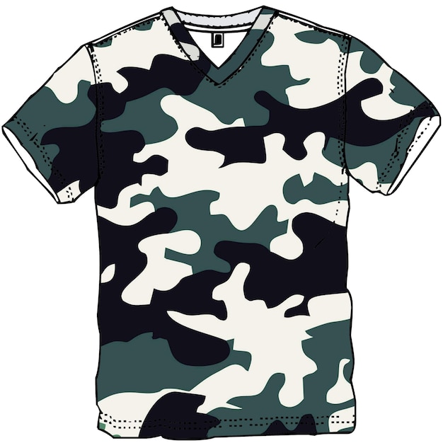 PSD t-shirtontwerp met camouflagepatroon