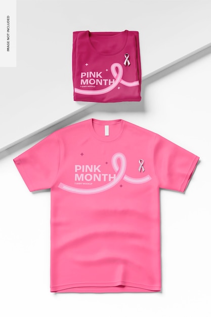 T-shirts voor Pink Month Mockup