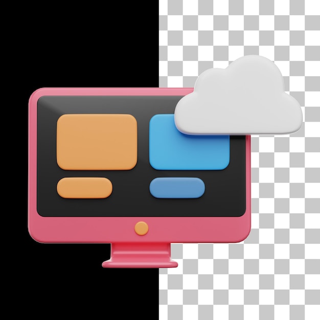 Taakbeheer cloud 3d-pictogram